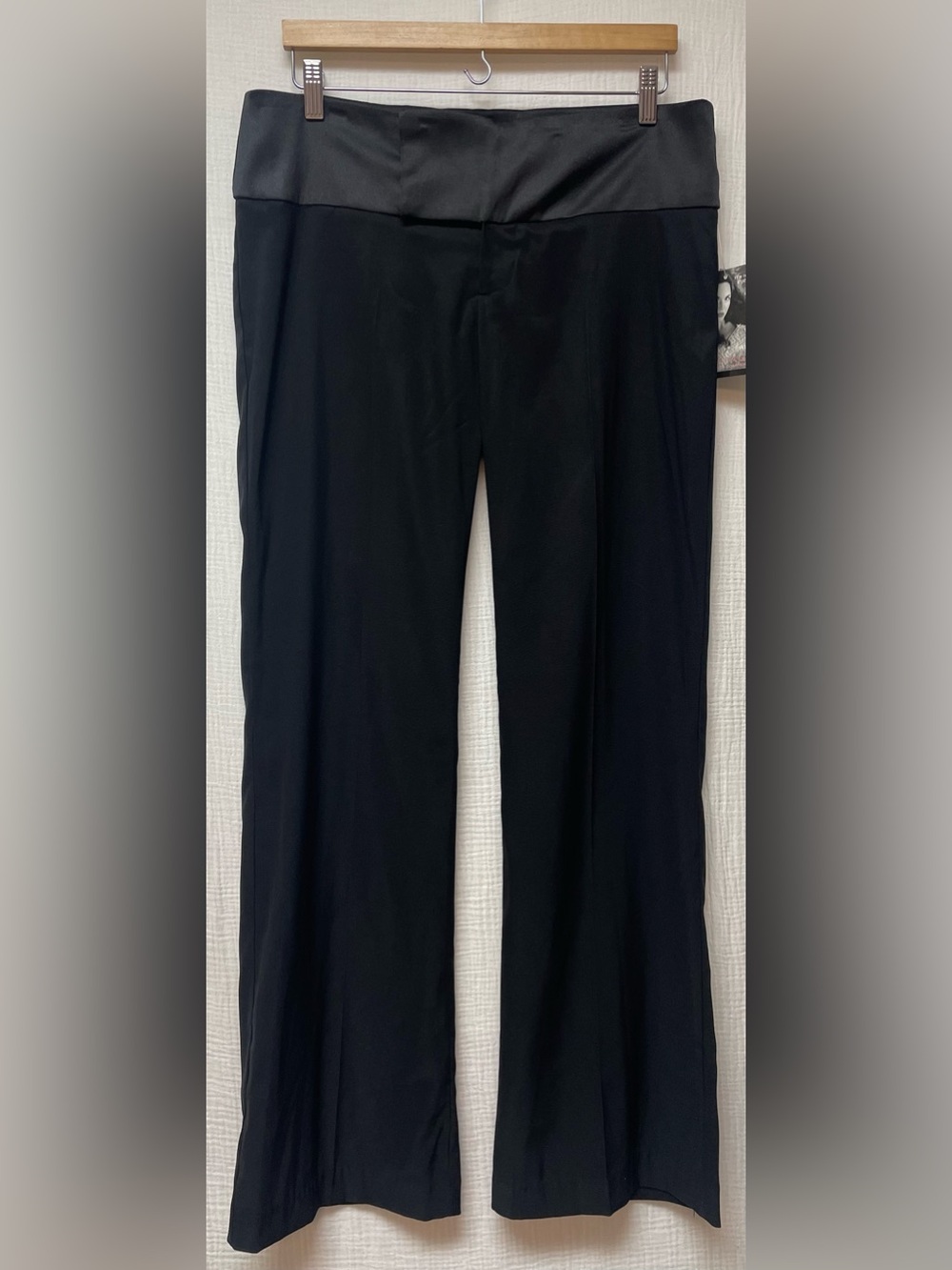 Rampage Black Stretch Wide-Leg Trousers with Satin Waistband, NWT Sz: 11